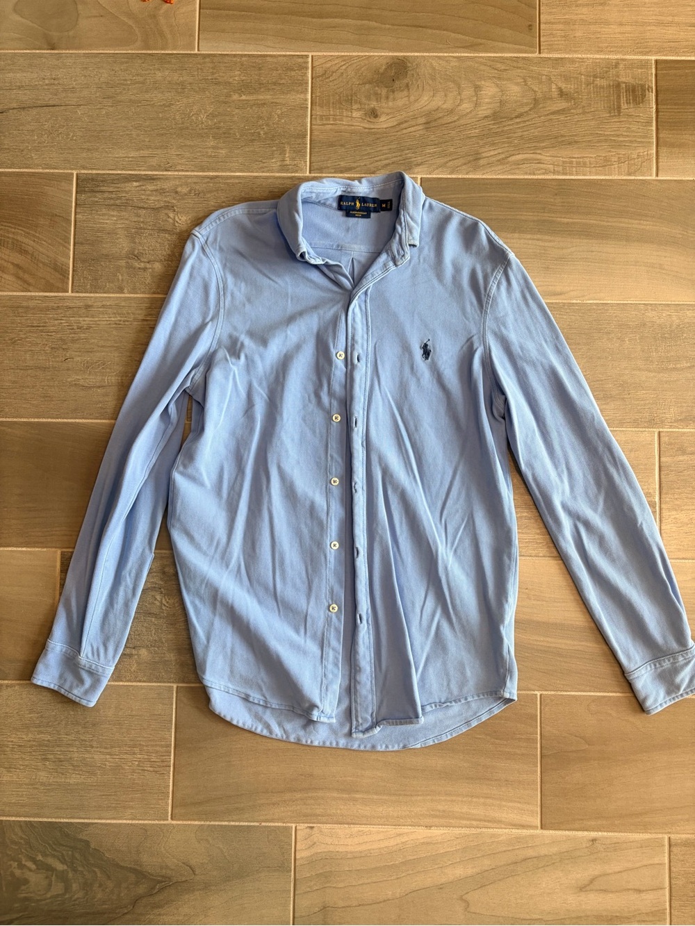 Ralph Lauren Featherweight Mesh Pale Blue Button-Down